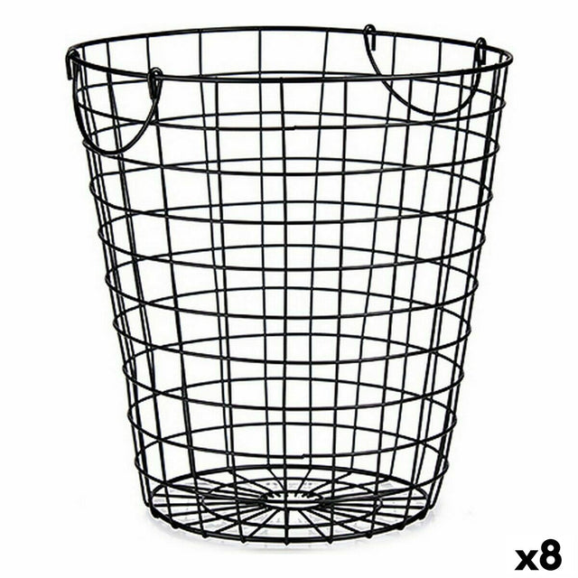 Cesto Com pegas Preto Aço 30 x 30 x 30 cm (8 Unidades) - EcoNest