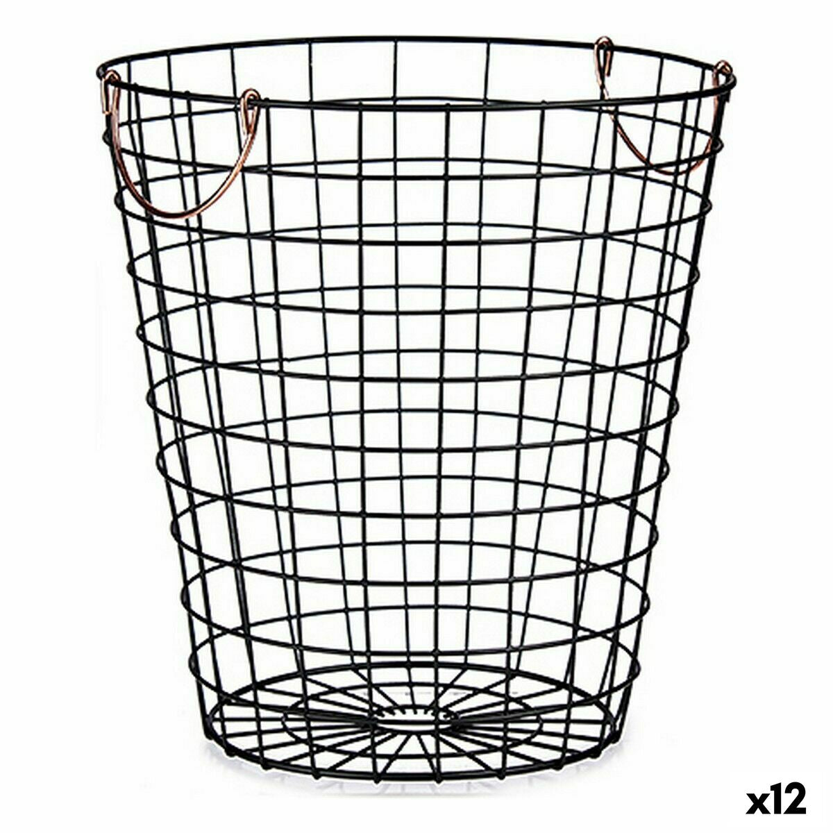 Cesto Com pegas Preto Aço 30 x 30 x 30 cm (12 Unidades) - EcoNest