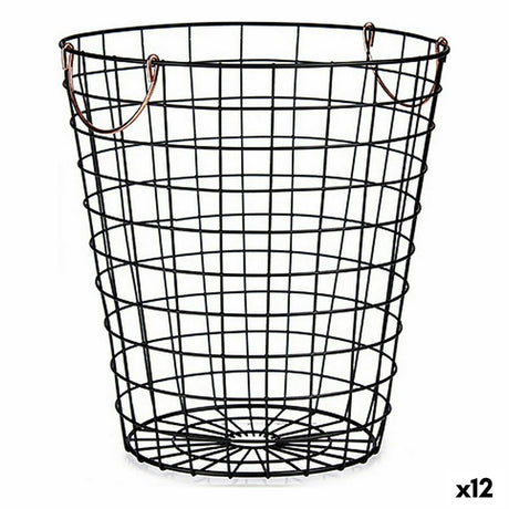 Cesto Com pegas Preto Aço 30 x 30 x 30 cm (12 Unidades) - EcoNest
