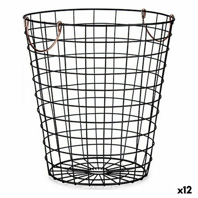 Cesto Com pegas Preto Aço 30 x 30 x 30 cm (12 Unidades) - EcoNest
