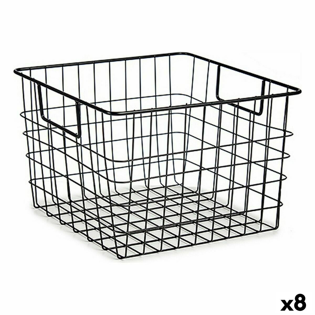 Cesto Com pegas Preto Aço 29 x 19,5 x 32 cm (8 Unidades) - EcoNest