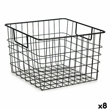 Cesto Com pegas Preto Aço 29 x 19,5 x 32 cm (8 Unidades) - EcoNest