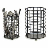 Escorredor de Talheres Preto Aço 12,8 x 17,5 x 12,8 cm (12 Unidades) - EcoNest