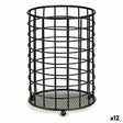 Escorredor de Talheres Preto Aço 12,8 x 17,5 x 12,8 cm (12 Unidades) - EcoNest