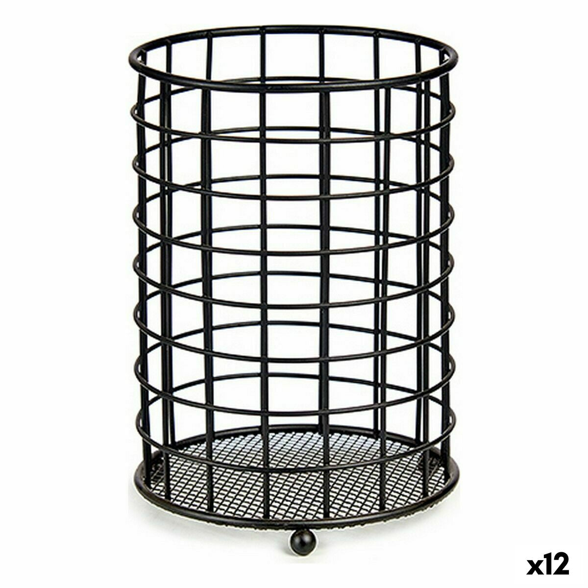 Escorredor de Talheres Preto Aço 12,8 x 17,5 x 12,8 cm (12 Unidades) - EcoNest