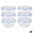 Conjunto de Lancheiras Hermético Azul Transparente Plástico 800 ml 15,5 x 7,5 x 15,5 cm (8 Unidades) - EcoNest