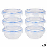 Conjunto de Lancheiras Hermético Azul Transparente Plástico 800 ml 15,5 x 7,5 x 15,5 cm (8 Unidades) - EcoNest