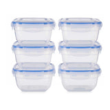 Conjunto de Lancheiras Hermético Azul Transparente Plástico 900 ml 14,5 x 8,5 x 14,5 cm (8 Unidades) - EcoNest