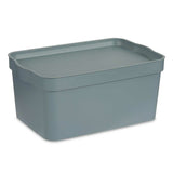 Caixa de Armazenagem com Tampa Cinzento Plástico 7,5 L 21 x 14,2 x 32 cm (12 Unidades) - EcoNest