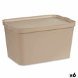 Caixa de Armazenagem com Tampa Bege Plástico 24 L 29,3 x 24,5 x 45 cm (6 Unidades) - EcoNest