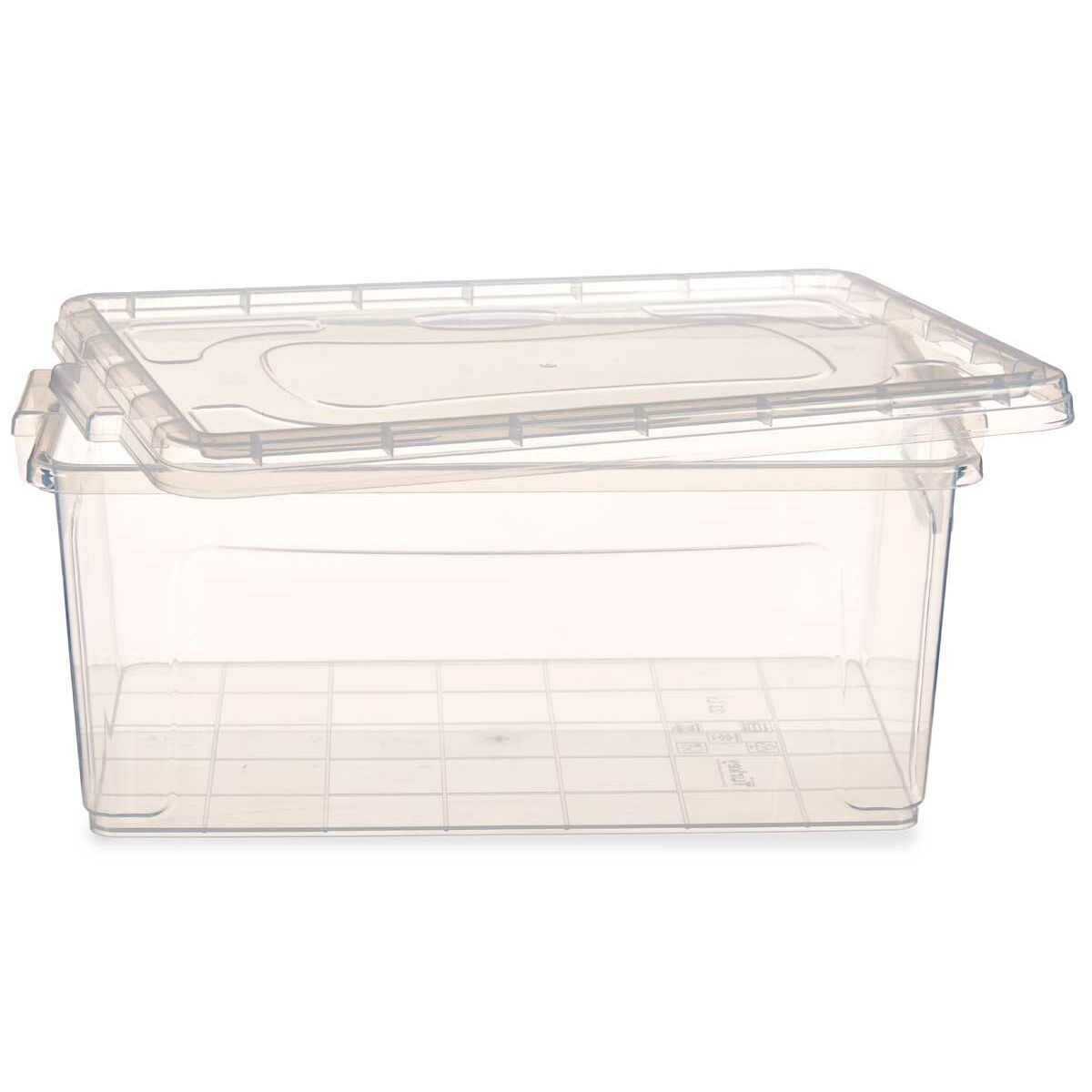 Caixa de Armazenagem com Tampa Transparente Plástico 22 L 32 x 20,5 x 50 cm (6 Unidades) - EcoNest