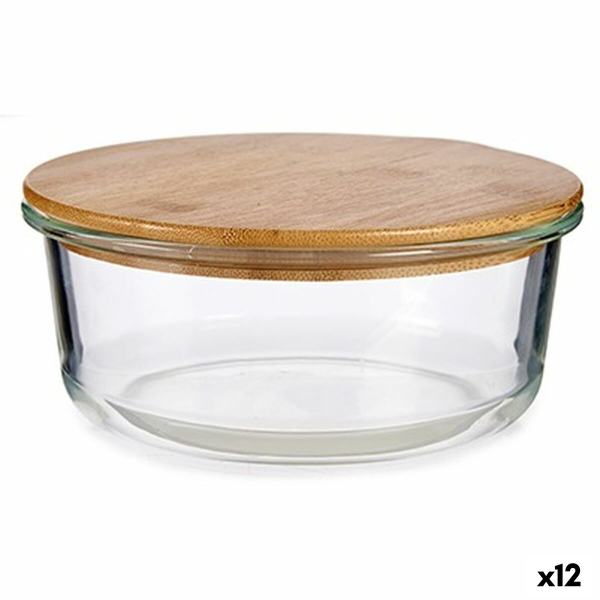 Lancheira Redonda com Tampa Bambu 17 x 7 x 17 cm (12 Unidades) - EcoNest