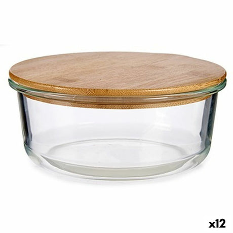 Lancheira Redonda com Tampa Bambu 17 x 7 x 17 cm (12 Unidades) - EcoNest