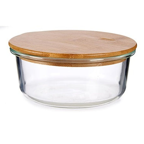 Lancheira Redonda com Tampa Bambu 15 x 6,5 x 15 cm (12 Unidades) - EcoNest