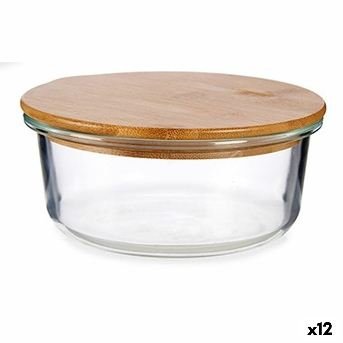 Lancheira Redonda com Tampa Bambu 15 x 6,5 x 15 cm (12 Unidades) - EcoNest