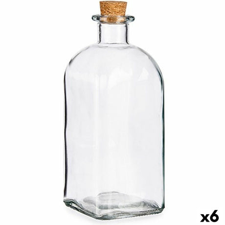 Bote Tampa Cortiça Vidro 1 L 9 x 22 x 9 cm (6 Unidades) - EcoNest