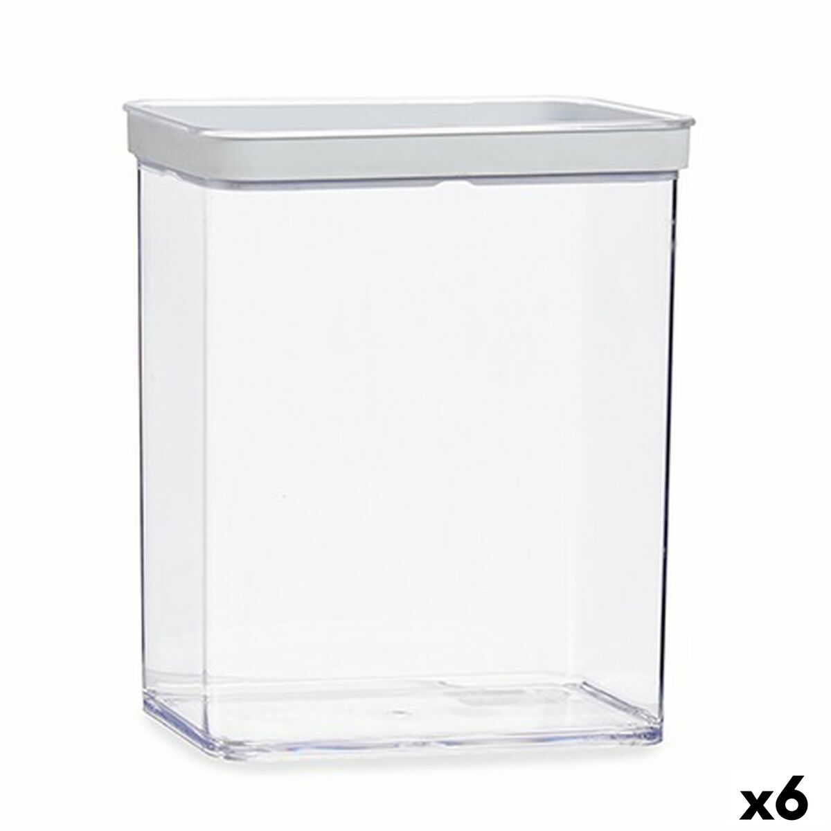 Frasco Transparente Silicone poliestireno ABS 3,3 L 10,5 x 23,7 x 21 cm (6 Unidades) - EcoNest