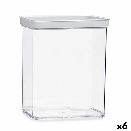 Frasco Transparente Silicone poliestireno ABS 3,3 L 10,5 x 23,7 x 21 cm (6 Unidades) - EcoNest