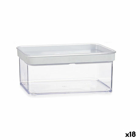 Frasco Transparente Silicone poliestireno ABS 1,1 L 10,5 x 9 x 21 cm (18 Unidades) - EcoNest