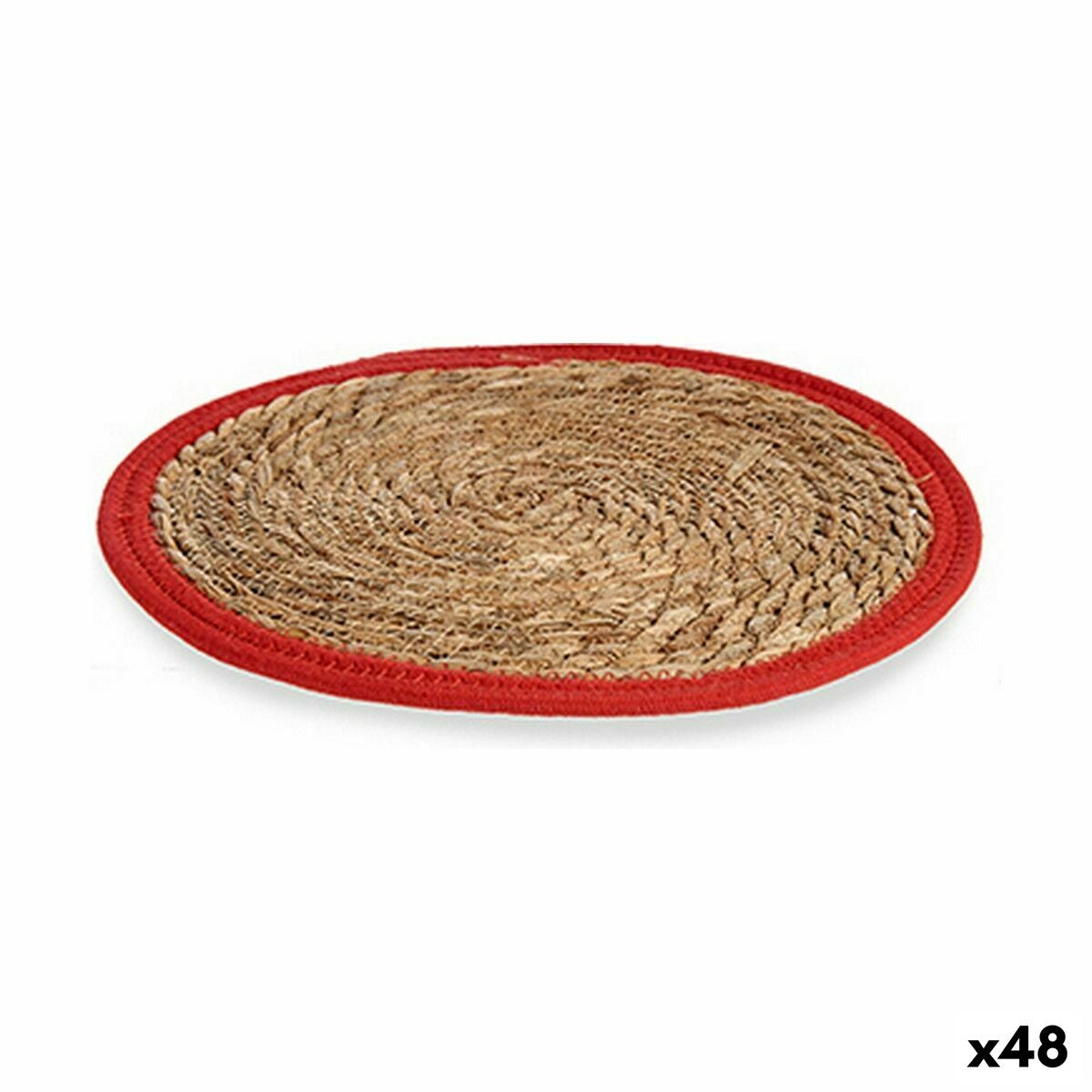 Individuais Natural Vermelho 35 x 1 x 35 cm (48 Unidades) - EcoNest