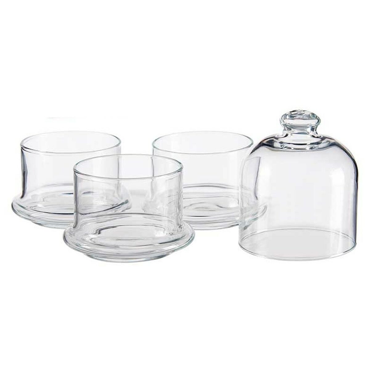 Conjunto de Potes Patisserie Bombons Empilhável Vidro 9 x 22 x 9 cm (6 Unidades) - EcoNest