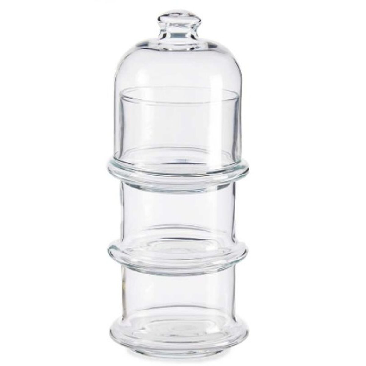 Conjunto de Potes Patisserie Bombons Empilhável Vidro 9 x 22 x 9 cm (6 Unidades) - EcoNest