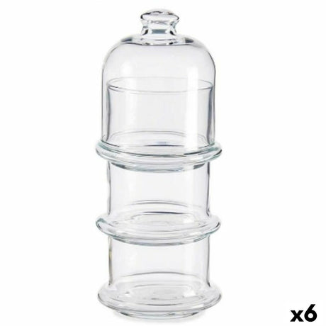 Conjunto de Potes Patisserie Bombons Empilhável Vidro 9 x 22 x 9 cm (6 Unidades) - EcoNest