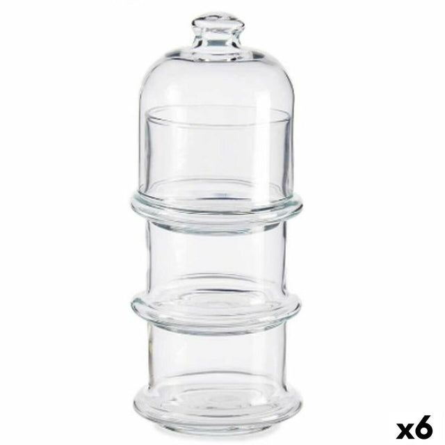 Conjunto de Potes Patisserie Bombons Empilhável Vidro 9 x 22 x 9 cm (6 Unidades) - EcoNest
