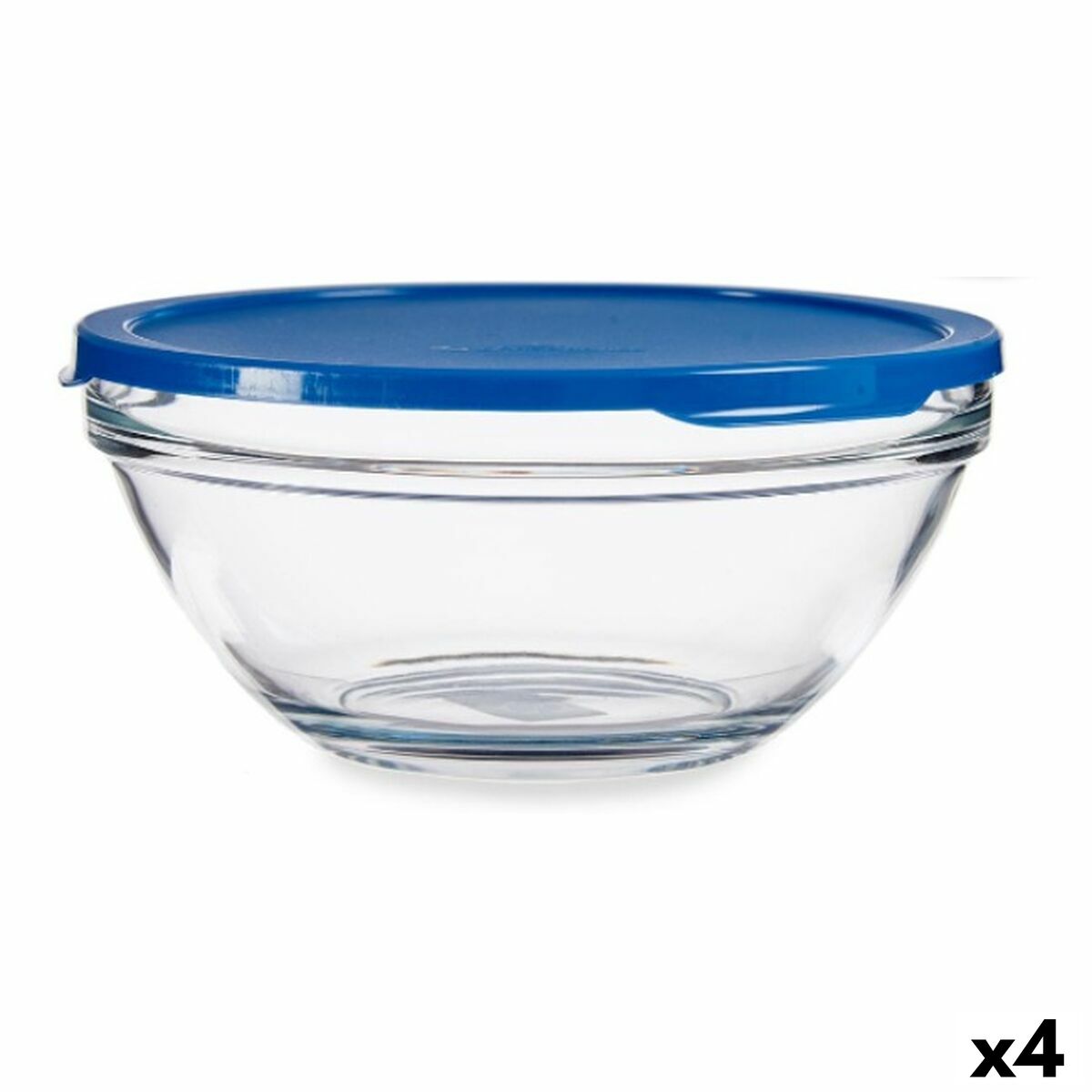 Lancheira Redonda com Tampa Chefs Azul 2,5 L 23,7 x 10,1 x 23,7 cm (4 Unidades) - EcoNest