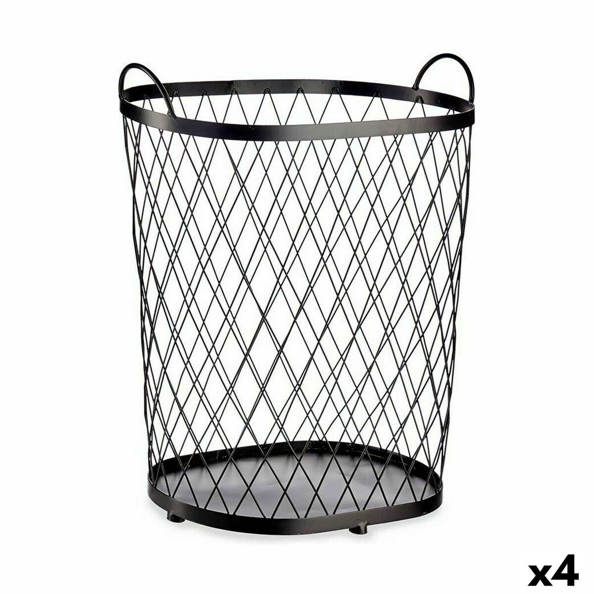 Cesto Preto Metal 40 L 31 x 54,7 x 46,5 cm (4 Unidades) - EcoNest