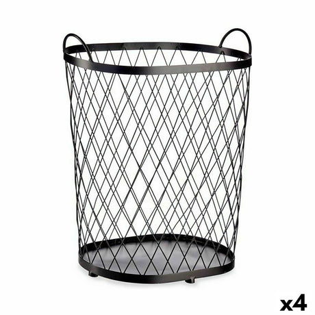 Cesto Preto Metal 40 L 31 x 54,7 x 46,5 cm (4 Unidades) - EcoNest