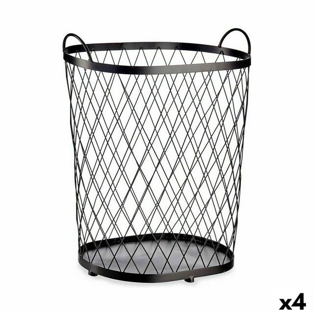 Cesto Preto Metal 40 L 31 x 54,7 x 46,5 cm (4 Unidades) - EcoNest