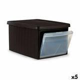 Caixa de Armazenagem com Tampa Stefanplast Elegance Bijzettafel Castanho Plástico 29 x 21 x 39 cm (5 Unidades) - EcoNest