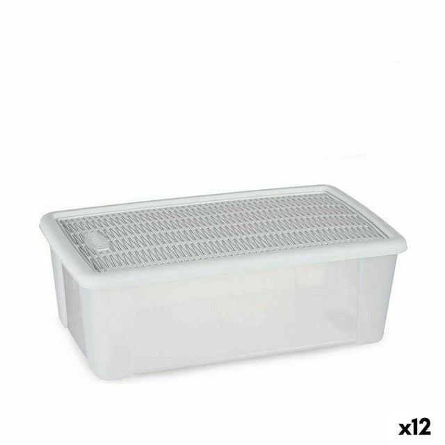 Caixa de Armazenagem com Tampa Stefanplast Elegance Branco Plástico 5 L 19,5 x 11,5 x 33 cm (12 Unidades) - EcoNest