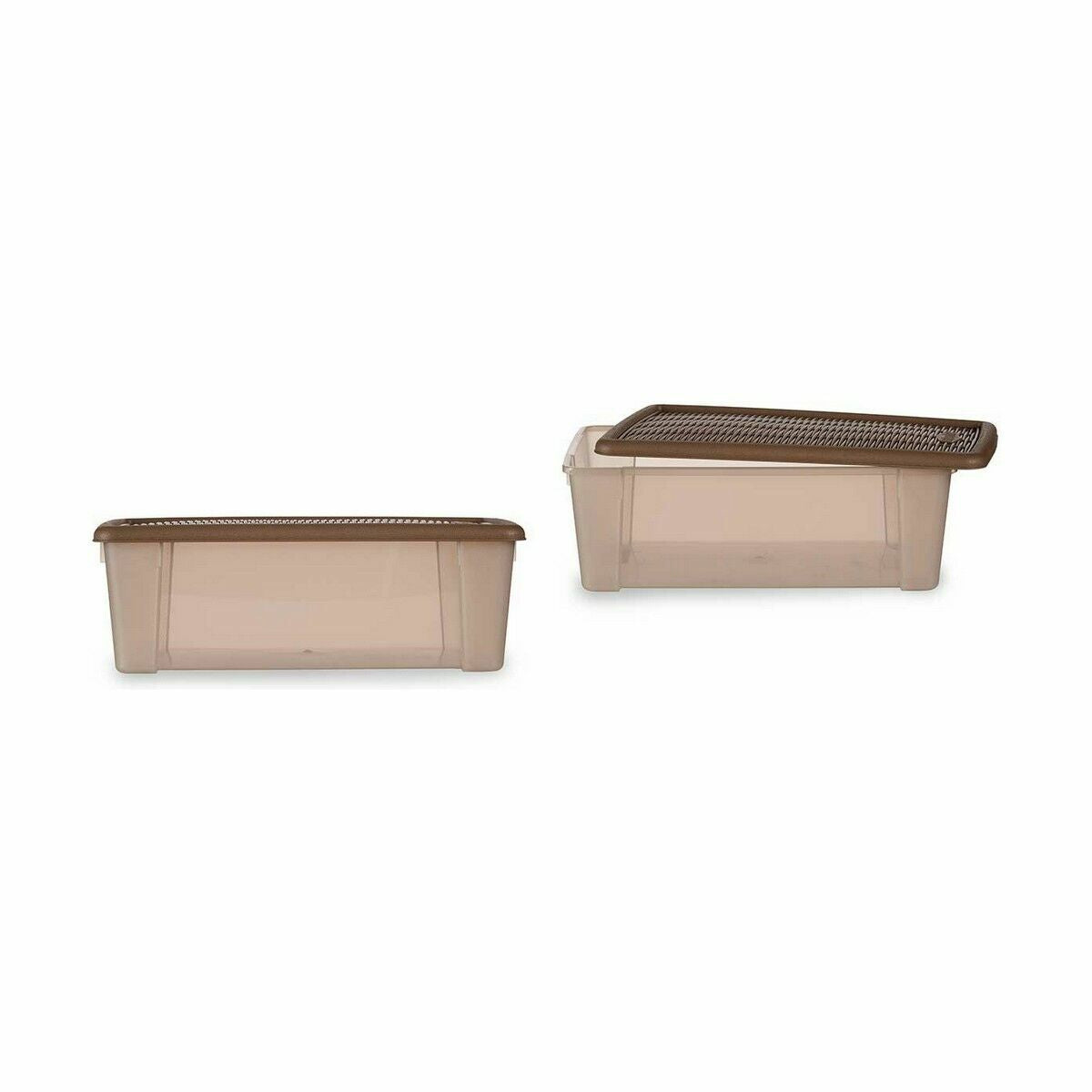 Caixa de Armazenagem com Tampa Stefanplast Elegance Bege Plástico 5 L 19,5 x 11,5 x 33 cm (12 Unidades) - EcoNest