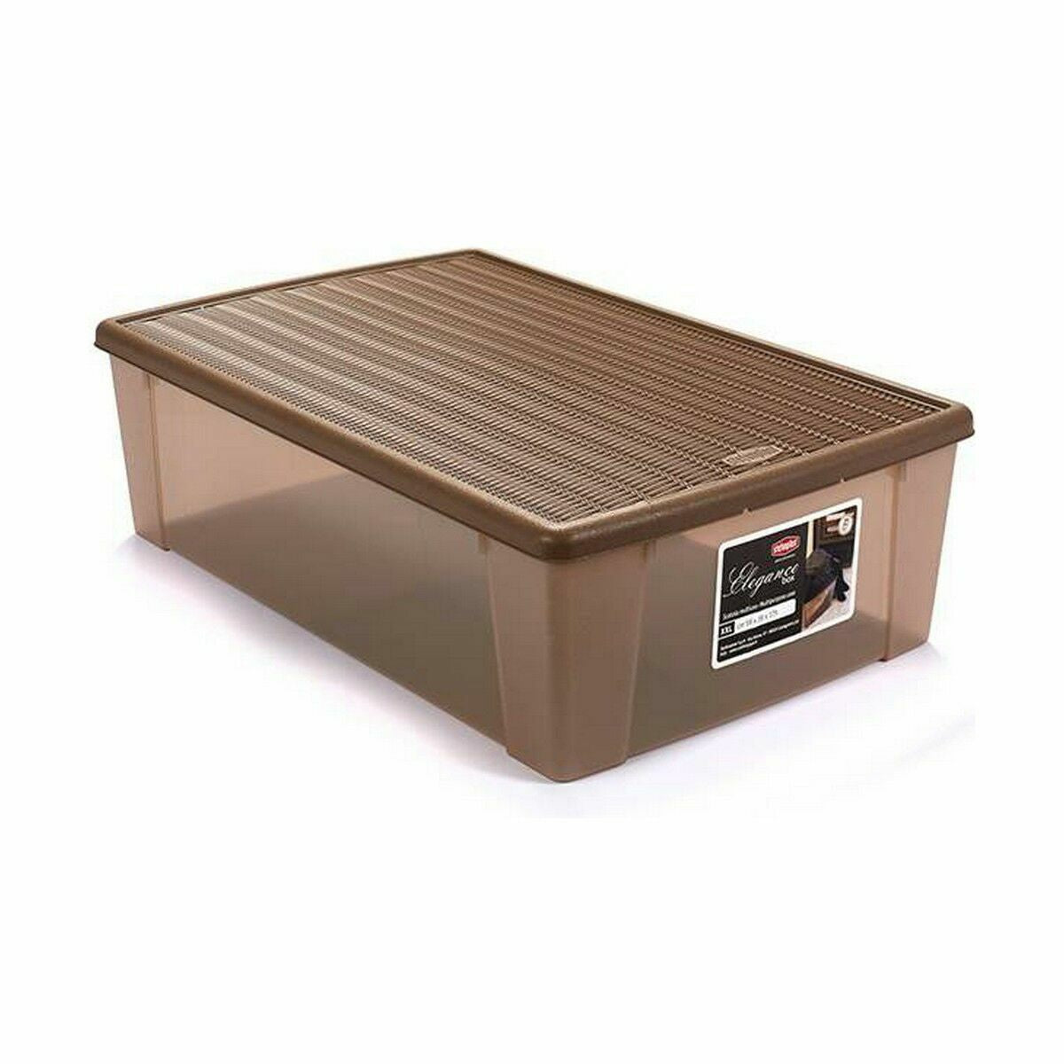 Caixa de Armazenagem com Tampa Stefanplast Elegance Bege Plástico 38,5 x 17 x 59,5 cm (6 Unidades) - EcoNest
