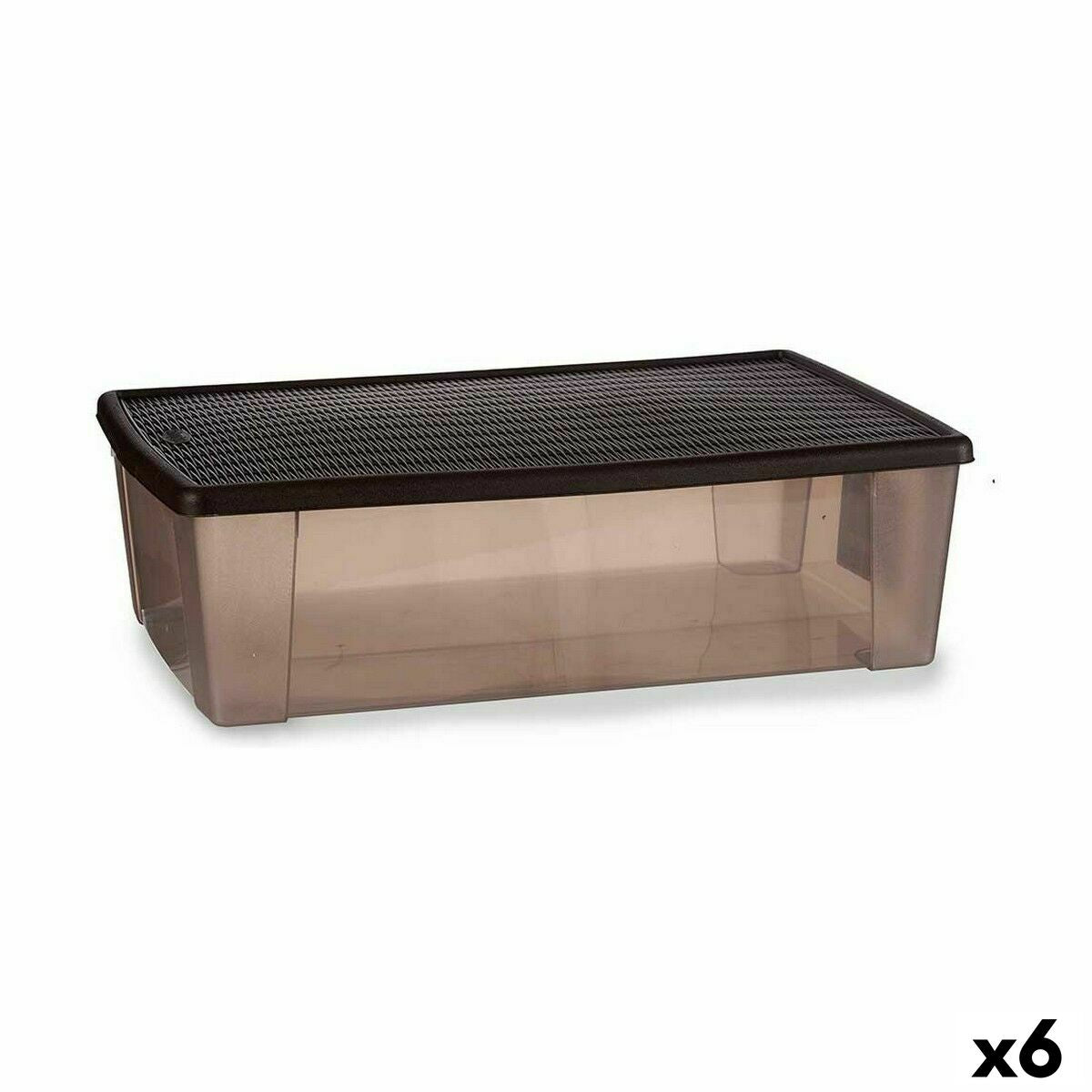 Caixa de Armazenagem com Tampa Stefanplast Elegance Castanho Plástico 30 L 38,5 x 17 x 59,5 cm (6 Unidades) - EcoNest