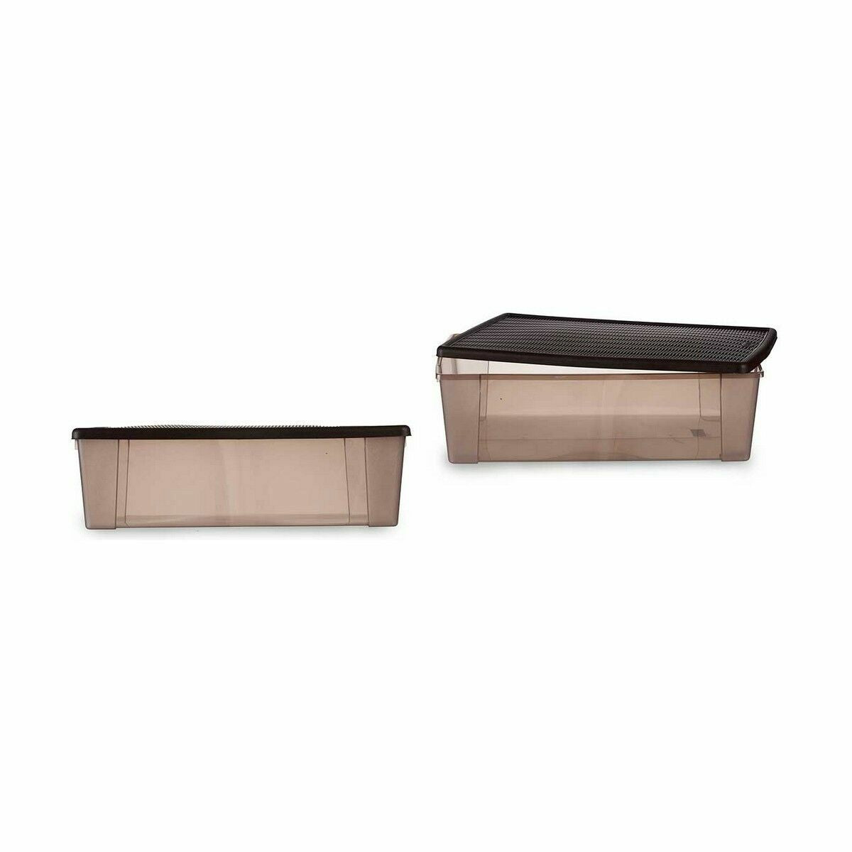 Caixa de Armazenagem com Tampa Stefanplast Elegance Castanho Plástico 30 L 38,5 x 17 x 59,5 cm (6 Unidades) - EcoNest