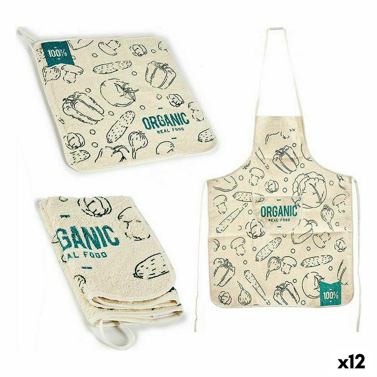 Conjunto de Cozinha Organic 2 Peças Azul Branco (12 Unidades) - EcoNest