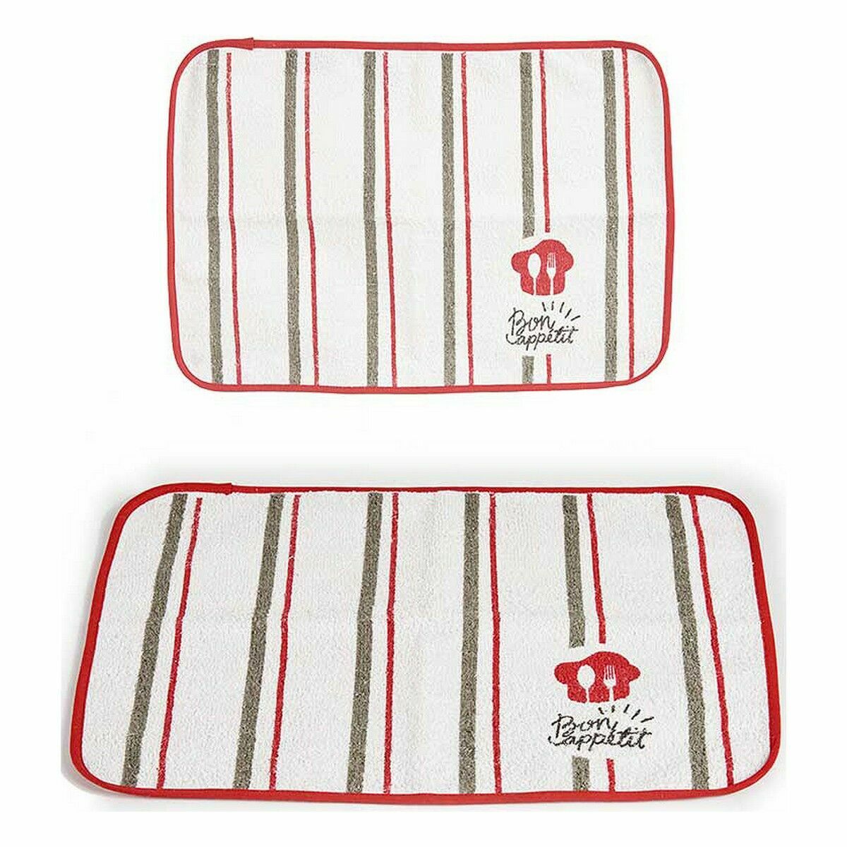 Individuais Bon Appetit Branco Vermelho 33 x 0,3 x 48 cm (12 Unidades) - EcoNest