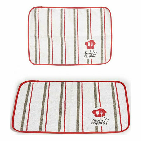 Individuais Bon Appetit Branco Vermelho 33 x 0,3 x 48 cm (12 Unidades) - EcoNest