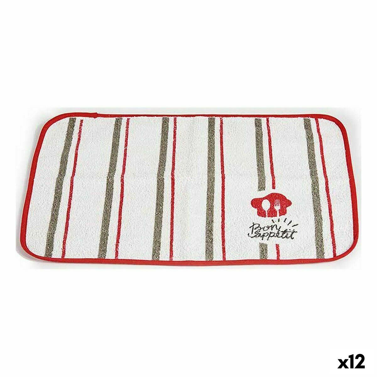 Individuais Bon Appetit Branco Vermelho 33 x 0,3 x 48 cm (12 Unidades) - EcoNest
