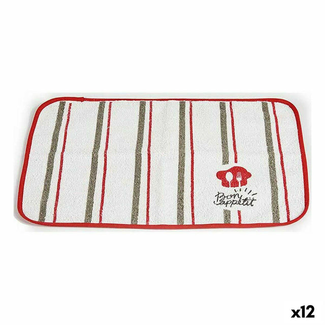 Individuais Bon Appetit Branco Vermelho 33 x 0,3 x 48 cm (12 Unidades) - EcoNest
