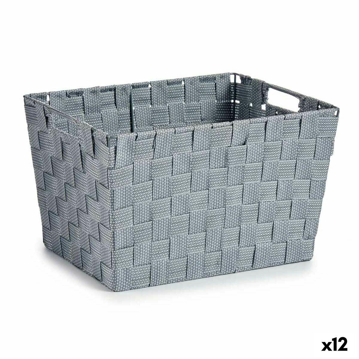 Cesto da Roupa Cinzento Tecido 10 L 25 x 20,5 x 35 cm (12 Unidades) - EcoNest