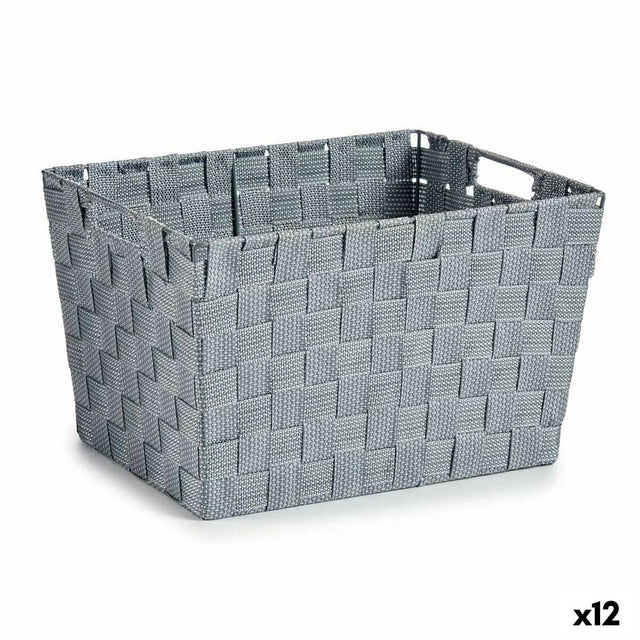 Cesto da Roupa Cinzento Tecido 10 L 25 x 20,5 x 35 cm (12 Unidades) - EcoNest