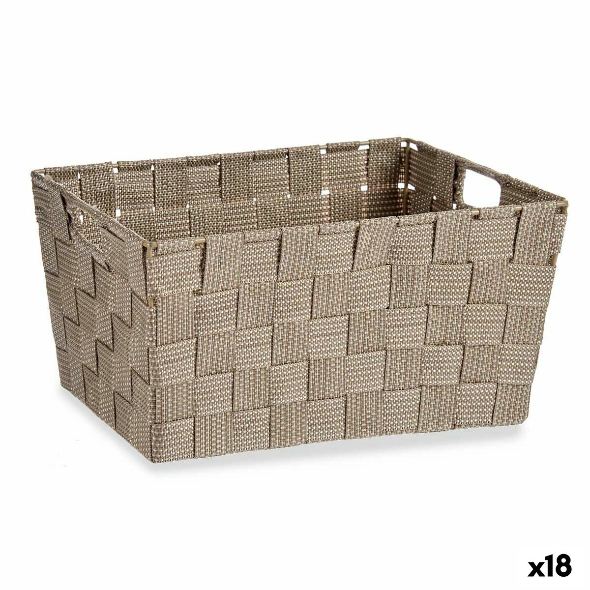 Cesta Multiusos Castanho Tecido 5 L 30,4 x 14 x 20 cm (18 Unidades) - EcoNest