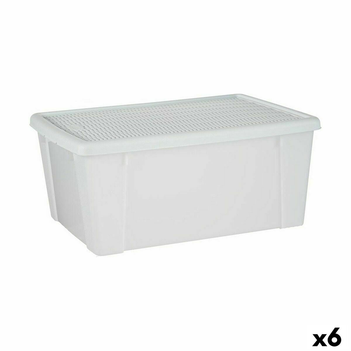 Caixa de Armazenagem com Tampa Stefanplast Elegance Branco Plástico 29 x 17 x 39 cm (6 Unidades) - EcoNest