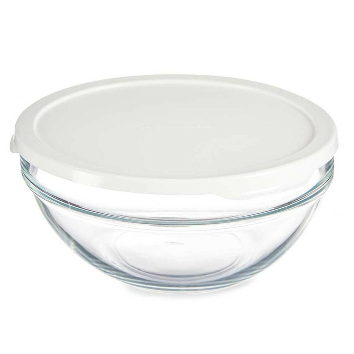 Lancheira Redonda com Tampa Chefs Branco 1,7 L 21 x 9 x 21 cm (4 Unidades) - EcoNest