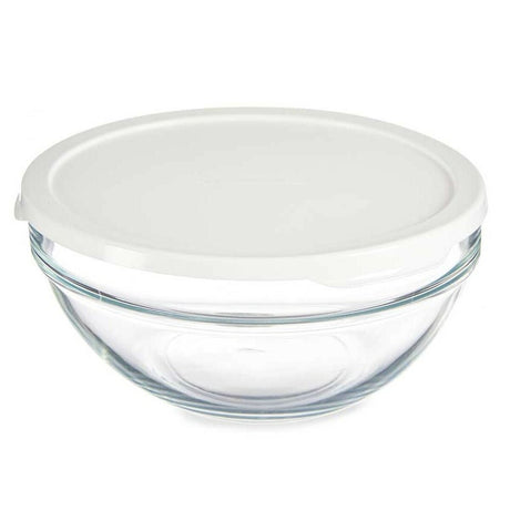 Lancheira Redonda com Tampa Chefs Branco 1,7 L 21 x 9 x 21 cm (4 Unidades) - EcoNest
