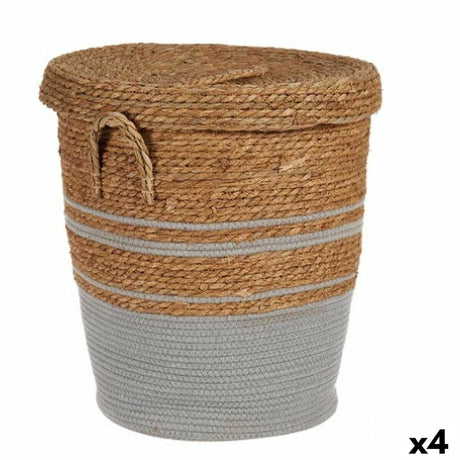 Cesto Castanho Cinzento 44 x 48 x 44 cm (4 Unidades) - EcoNest